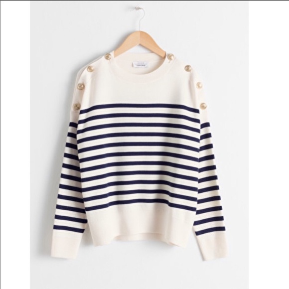 & Other Stories Sweaters - & otjer stories striped sweater with button